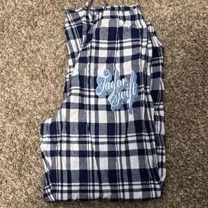 Taylor Swift Flannel Pajama Bottoms - Navy and White Checkered